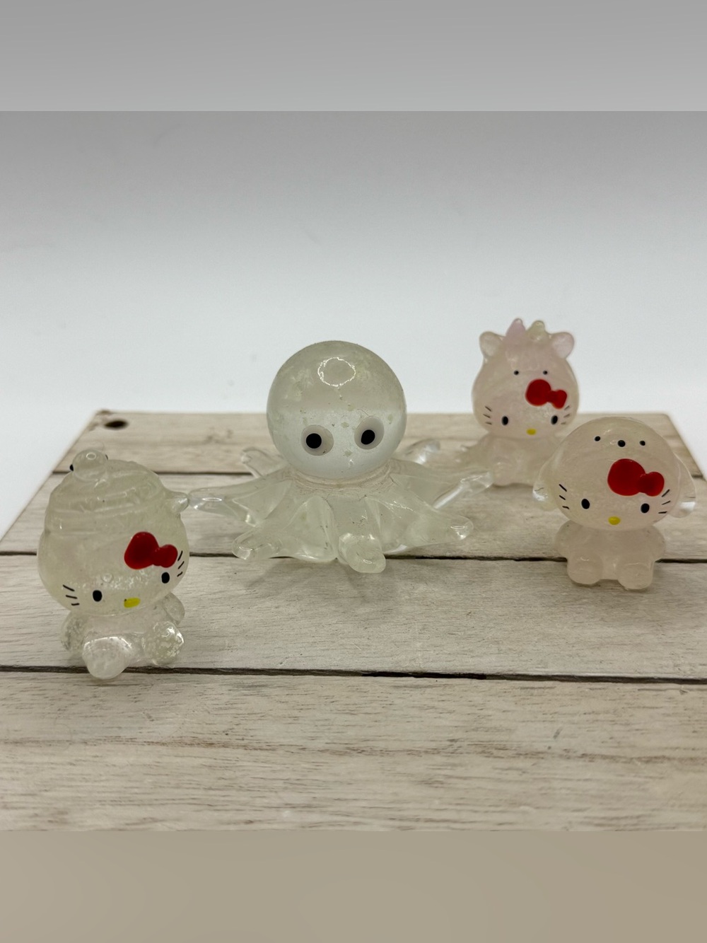 Set of 4 Hello Kitty glow in the dark Chinese new year 2in figurines